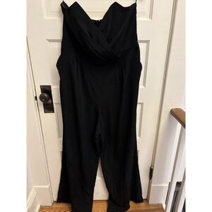Express Women's Black Strapless Sweetheart Neckline Wide Leg‎ Romper Size 16 New